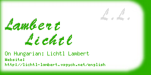 lambert lichtl business card